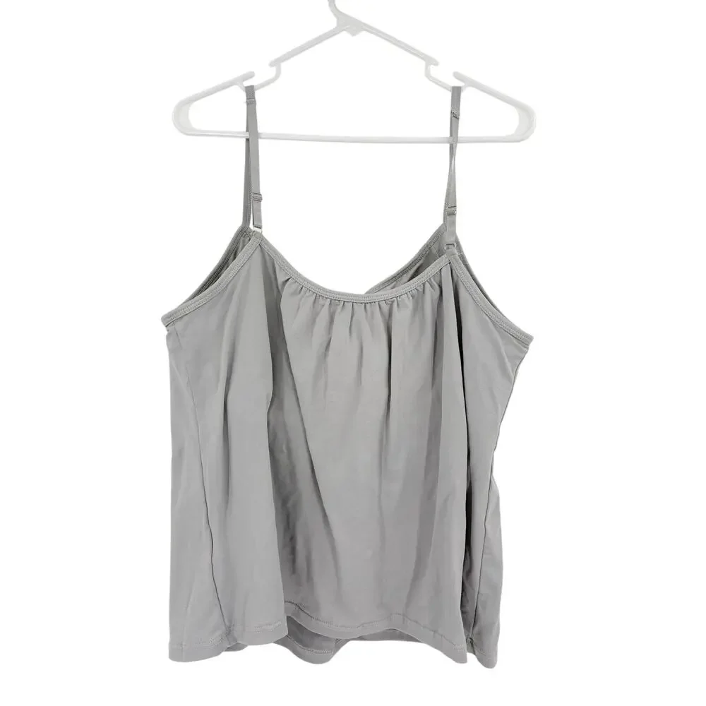 LILYBRAS Bralette Top Tank Size XL Gray Built in Bra w/ Bust Pads - Picture 5 of 5
